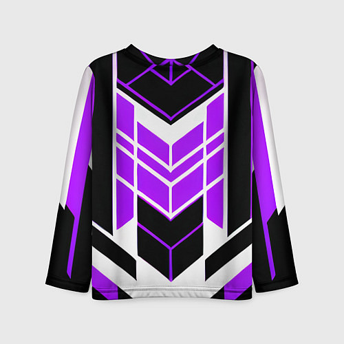 Детский лонгслив Purple and black stripes on a white background / 3D-принт – фото 2