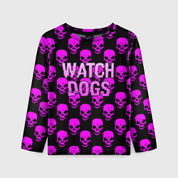 Детский лонгслив Watch dogs neon skull