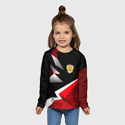 Лонгслив детский Russia uniform - красный и черный, цвет: 3D-принт — фото 2