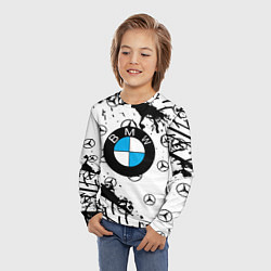 Лонгслив детский BMW x Mercedes краски, цвет: 3D-принт — фото 2
