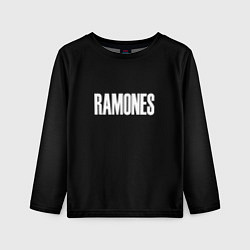 Детский лонгслив Ramones white logo