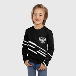 Лонгслив детский Россия геометрия спорт, цвет: 3D-принт — фото 2