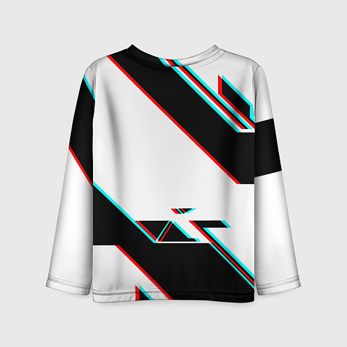 Детский лонгслив Россия спортивная геометрия глитч / 3D-принт – фото 2