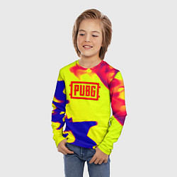 Лонгслив детский PUBG neon flame, цвет: 3D-принт — фото 2