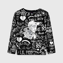 Детский лонгслив Lil Peep pattern автографы лого