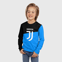 Лонгслив детский Ювентус спорт геометрия, цвет: 3D-принт — фото 2