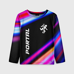 Детский лонгслив Portal fast light neon stripes