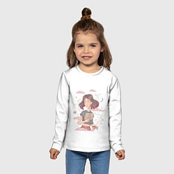 Лонгслив детский Pink dreams girl with book, цвет: 3D-принт — фото 2