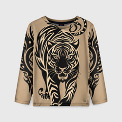 Детский лонгслив Татуировка с тигром