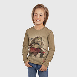 Лонгслив детский Жаба самурай - каллиграфия, цвет: 3D-принт — фото 2