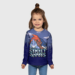 Лонгслив детский Уличные акулы, цвет: 3D-принт — фото 2
