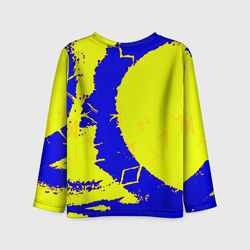 Детский лонгслив Samurai logo yellow fire / 3D-принт – фото 2