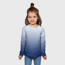 Лонгслив детский Бело синий градиент, цвет: 3D-принт — фото 2