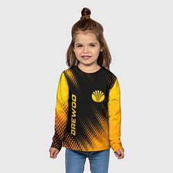 Лонгслив детский Daewoo - gold gradient вертикально, цвет: 3D-принт — фото 2