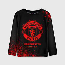 Лонгслив детский Manchester United - red gradient, цвет: 3D-принт