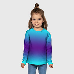 Лонгслив детский Градиент из неона, цвет: 3D-принт — фото 2