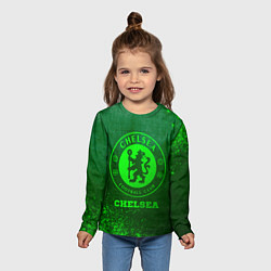 Лонгслив детский Chelsea - green gradient, цвет: 3D-принт — фото 2