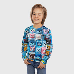 Лонгслив детский Пэчворк с мишками, цвет: 3D-принт — фото 2