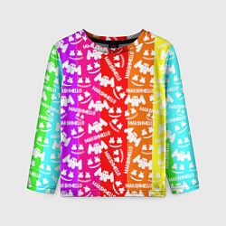 Лонгслив детский Marshmello rainbow, цвет: 3D-принт