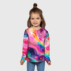 Лонгслив детский Акварельный узор, цвет: 3D-принт — фото 2
