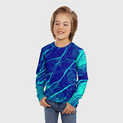 Лонгслив детский Яркий сине-голубой абстрактная текстура, цвет: 3D-принт — фото 2