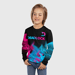 Лонгслив детский Deadlock - neon gradient посередине, цвет: 3D-принт — фото 2