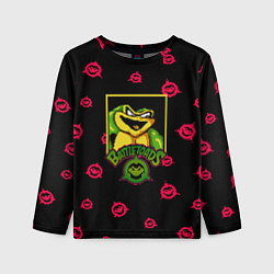 Детский лонгслив Боевые жабы паттерн