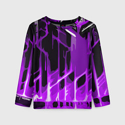 Лонгслив детский Abstract purple stripes on a black background, цвет: 3D-принт