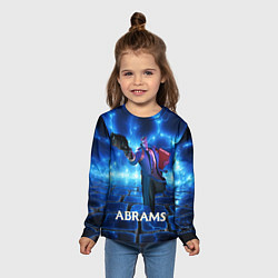 Лонгслив детский Deadlock Abrams синие молнии, цвет: 3D-принт — фото 2