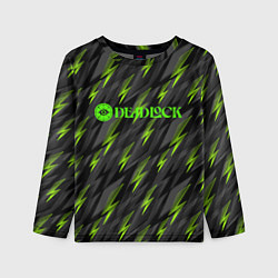 Лонгслив детский Deadlock зеленые молнии, цвет: 3D-принт