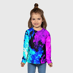 Лонгслив детский Битва неонового огня, цвет: 3D-принт — фото 2