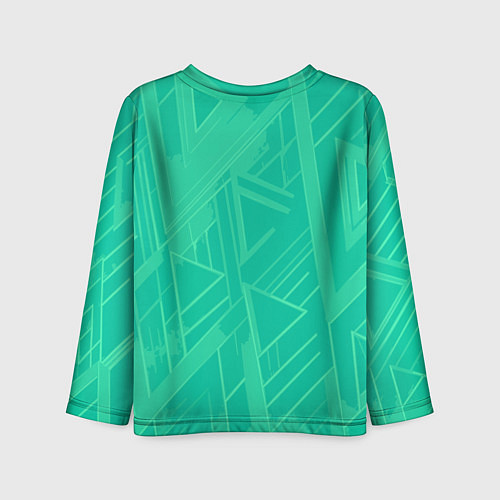 Детский лонгслив Мятный зелёный однотонный геометричный / 3D-принт – фото 2