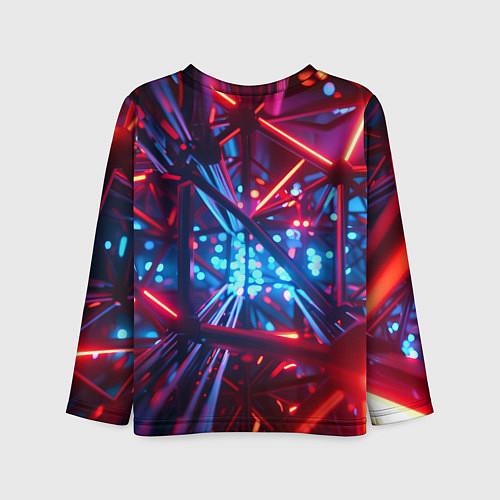 Детский лонгслив Неоновые трубки / 3D-принт – фото 2