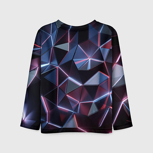 Детский лонгслив Неоновые геометрические плиты / 3D-принт – фото 2