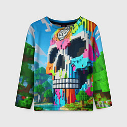 Лонгслив детский Minecraft skull - ai art fantasy, цвет: 3D-принт