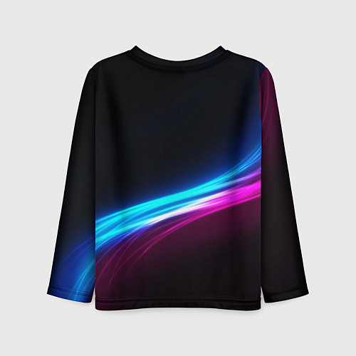 Детский лонгслив Россия неоновые волны / 3D-принт – фото 2