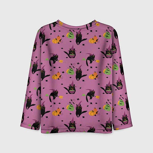 Детский лонгслив Хэллоуин и кот ведьмы / 3D-принт – фото 2