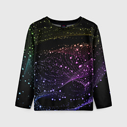 Лонгслив детский Неоновые светящиеся линии и точки, цвет: 3D-принт