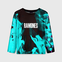 Детский лонгслив Ramones fire rose