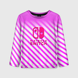 Детский лонгслив Nintendo pink line