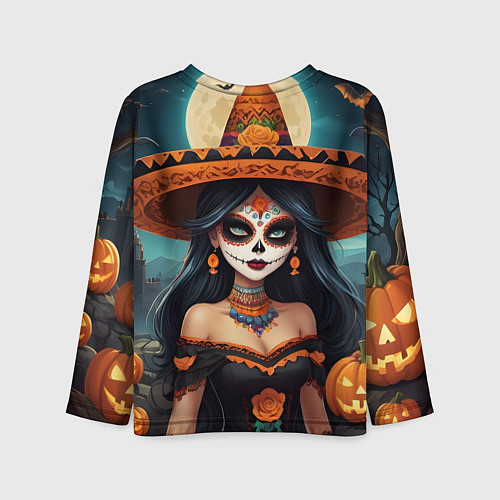 Детский лонгслив Страшилки ведьмочка / 3D-принт – фото 2
