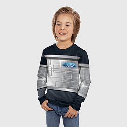 Лонгслив детский FORD текстура из метала, цвет: 3D-принт — фото 2