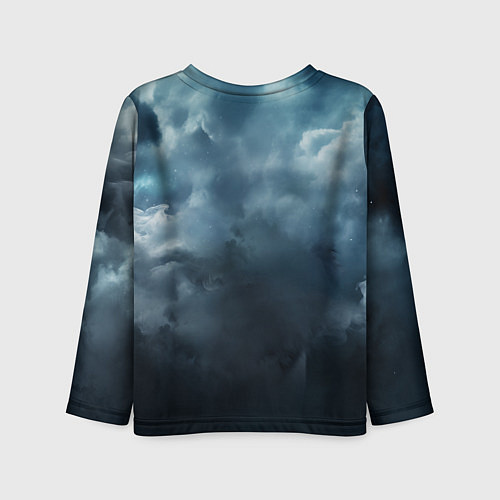 Детский лонгслив Волк ночью под луной / 3D-принт – фото 2