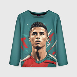 Лонгслив детский Футболист Рональдо, цвет: 3D-принт