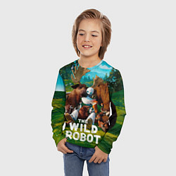Лонгслив детский Дикий робот в объятиях друзей, цвет: 3D-принт — фото 2