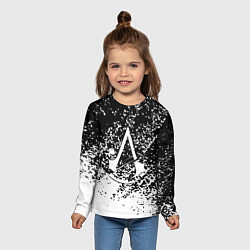 Лонгслив детский Assassins Creed лого краски, цвет: 3D-принт — фото 2