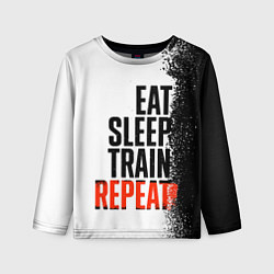 Лонгслив детский Eat sleep train repeat, цвет: 3D-принт