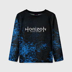 Детский лонгслив Horizon: Zero Dawn синие брызги красок