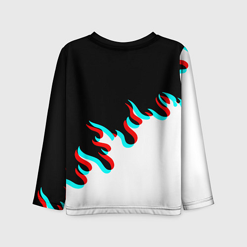 Детский лонгслив Нирвана глитч огонь / 3D-принт – фото 2