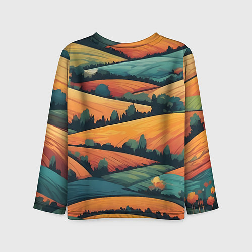 Детский лонгслив Поля луга / 3D-принт – фото 2